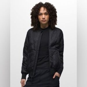 prAna Esla Women’s Bomber Jacket Black NWT Size S